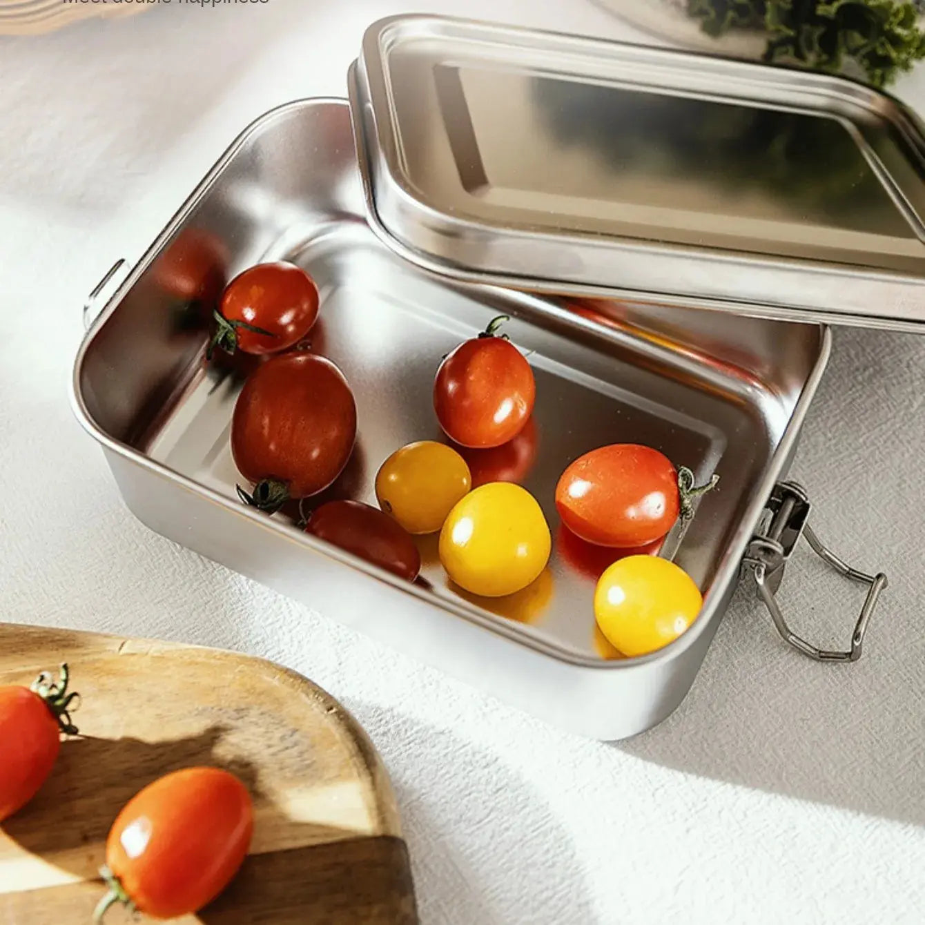 Stainless Steel Square Lunch Box Sealed Insulation Bento Box Lunch Box Canteen Large Capacity Compartment Lunch Box - Auraveia