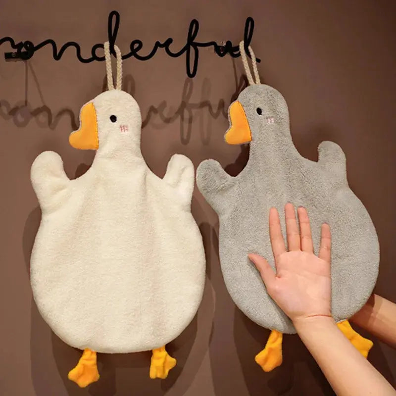 Cartoon Goose Hand Towel Kitchen Bathroom and Toilet Hand Towel Hanging Type with Super Water Absorption Quick Drying It Is Hard - Auraveia