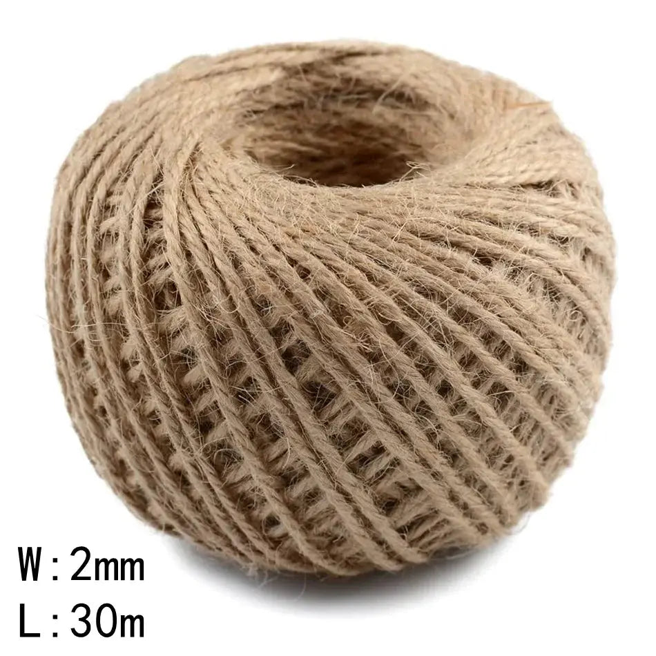 Natural Vintage Jute Rope Twine Roll Sewing Christmas Crafts Jute Cord Thread Wedding Handmade DIY Party Ribbon Bows Decoration - Auraveia