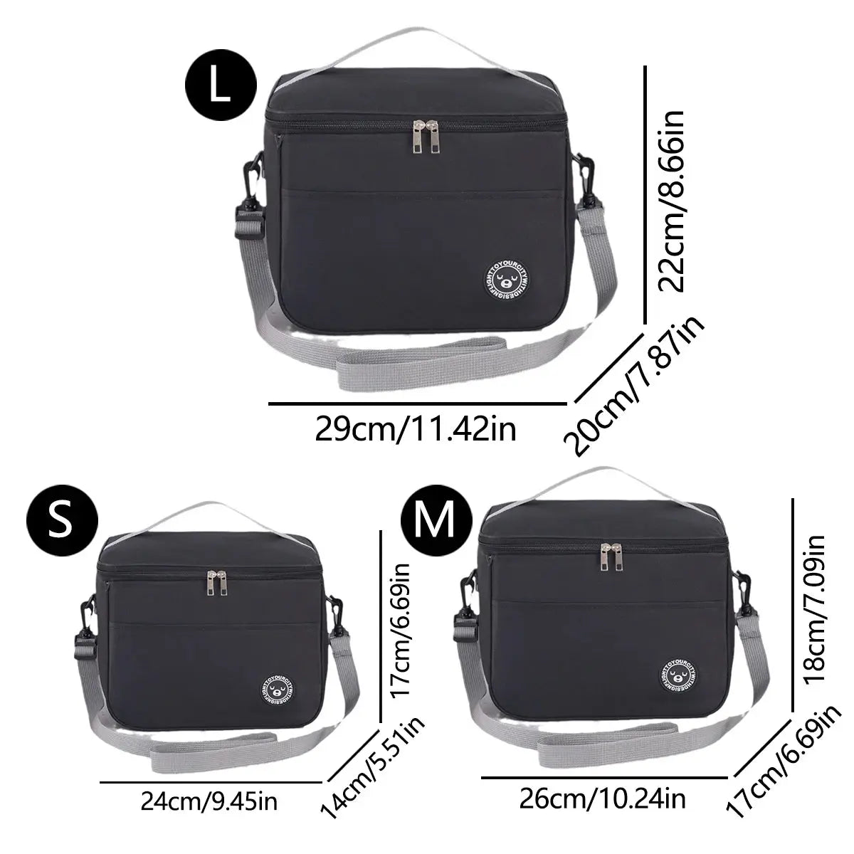 Capacity hand-held with shoulder strap insulated bag, lunch box bag, student thickened waterproof lunch bag。-zmt - Auraveia