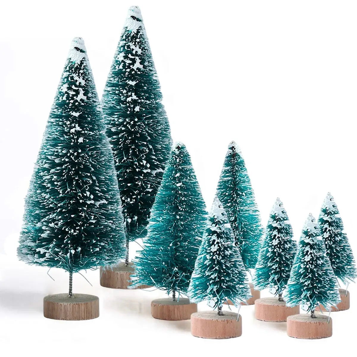 Artificial Mini Wooden Christmas Tree Blue Green White Gold Tower Pine Small Sisal Christmas Tree Tabletop Ornament Decor - Auraveia