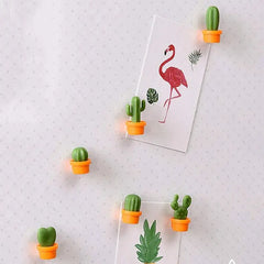 Creative Cactus Refrigerator Magnet Message Sticker 3D Cactus PotteD Magnet Refrigerator Magnet Magnetic Sticker - Auraveia