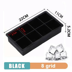 4/6/8/15 Grid Big Ice Tray Mold Giant Jumbo Large Food Grade Silicone Ice Cube Square Tray Mold DIY Ice Maker Ice Cube Tray - Auraveia