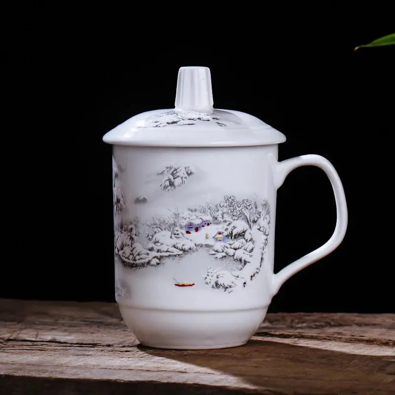 Chinese style Ceramic Cup,Personality Retro Milk Juice Lemon Mug Coffee Tea Cup Home Office Drinkware Unique Gift - Auraveia