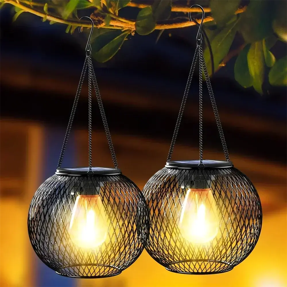 Solar Lantern Outdoor, Ortiny Upgraded Solar Lights for Outside Decorative Outdoor Hanging Lights Waterproof Solar Lanterns Auraveia