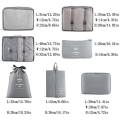 7 Pcs Set Travel Organizer Storage Bags Suitcase Packing Cubes Set Cases Portable Luggage Clothes Shoe Tidy Pouch Folding.-zmt - Auraveia