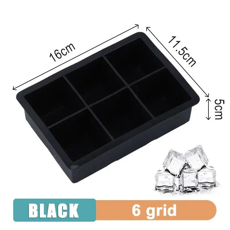 4/6/8/15 Grid Big Ice Tray Mold Giant Jumbo Large Food Grade Silicone Ice Cube Square Tray Mold DIY Ice Maker Ice Cube Tray - Auraveia