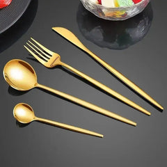 Golden Stainless Steel Cutlery Set Auraveia