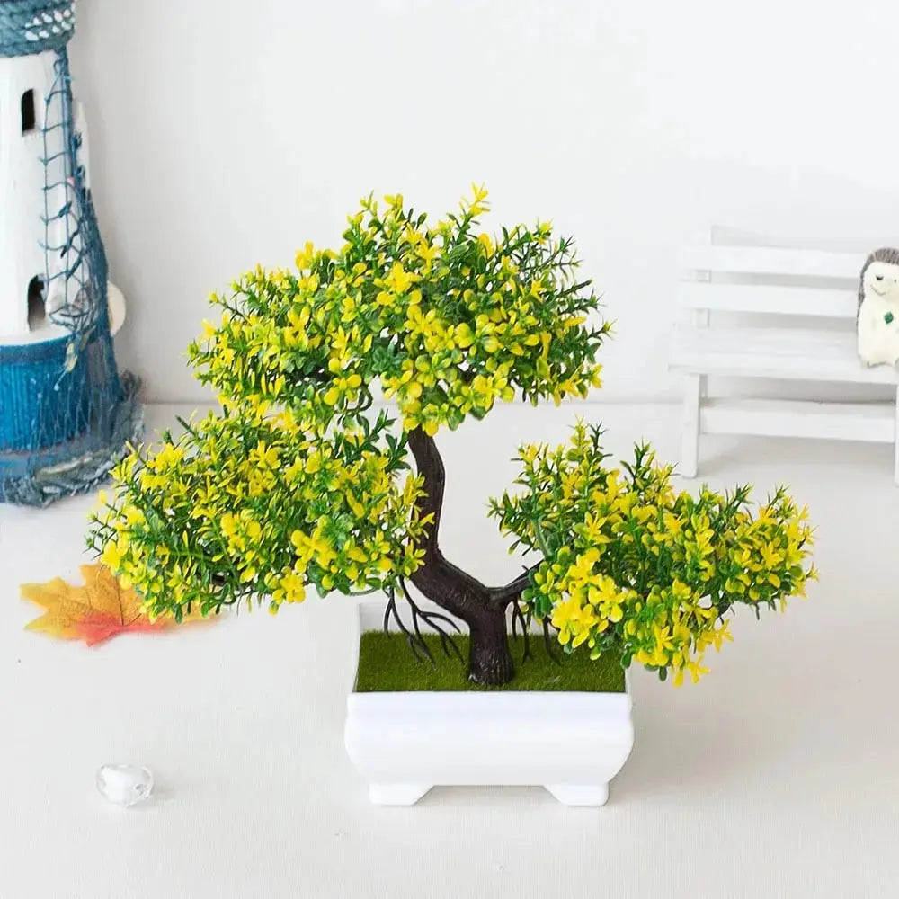 Artificial Plants Bonsai Small Tree Pot Fake Plant Flowers Potted Ornaments For Home Wedding Festival Decoration Accessories - Auraveia