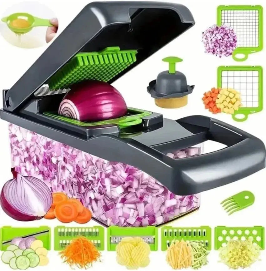 Multifunctional Vegetable Chopper Handle Food Grate Food Chopper Vegetable Slicer Dicer Cut 14/16 in 1 Kitchen Items Cocina - Auraveia