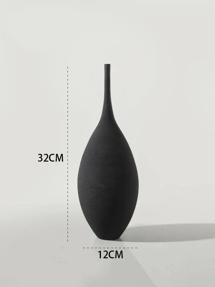 Minimalist Handmade Art Zen Vase Ceramic Decoration Living Room Model Home Decoration Black and White Art Vase Hand Drawing Auraveia