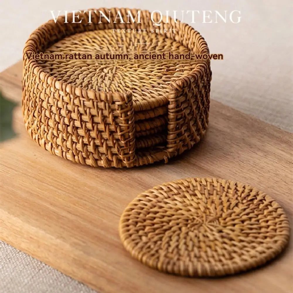 6PCS Table Mat Handmade Rattan Creative Placemat Dining Table Bowl Mat Plate Mat Heat Insulating Mat Non-Slip Mat - Auraveia