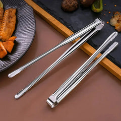 Stainless Steel Grill Tongs Food Clip BBQ Steak Clip Bread Tong Cooking Utensils Party Non-Slip Kitchen Gadgets Accessories - Auraveia