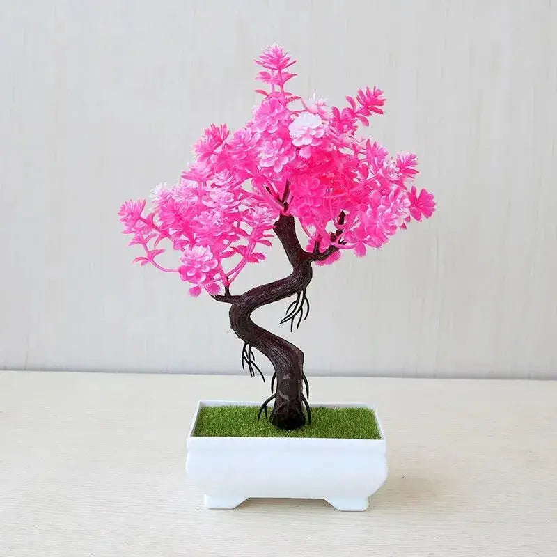 Artificial Plants Bonsai Small Tree Pot Fake Plant Flowers Potted Ornaments For Home Wedding Festival Decoration Accessories - Auraveia