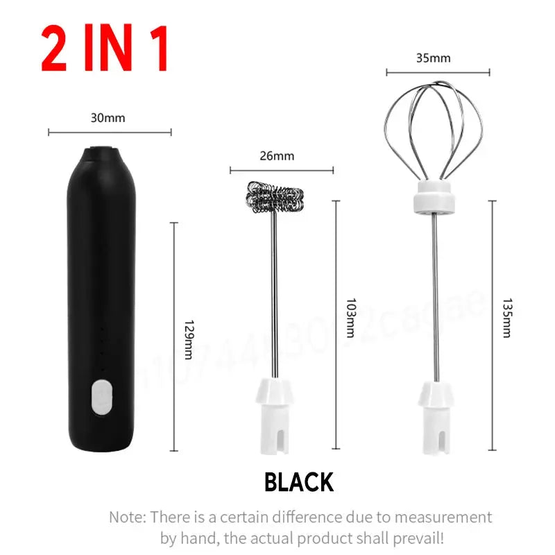 Wireless Milk Frother Electric Type-C Handheld Blender Stainless Steel Mini Coffee Maker Whisk Mixer For Coffee Cappuccino Cream Auraveia