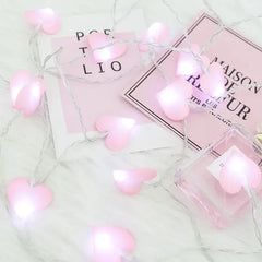 Pink Heart LED String Lights Auraveia