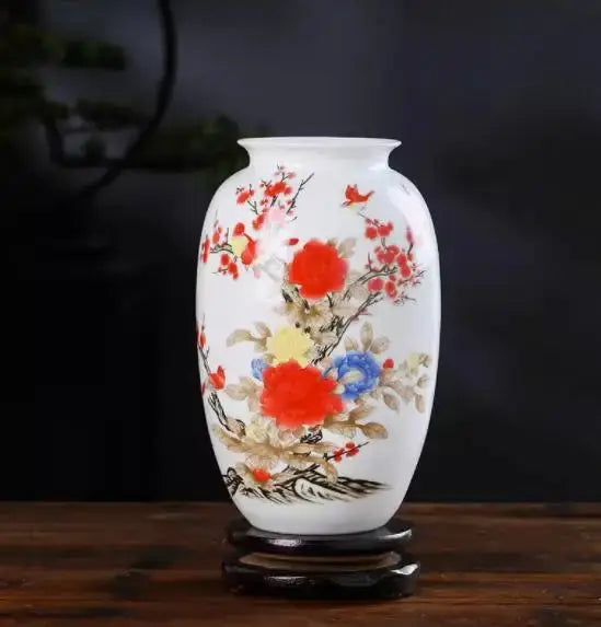 Jingdezhen Ceramic Vase Vintage Chinese Traditional Vases Home Decoration Animal Vase Fine Smooth Surface Furnishing Articles Auraveia