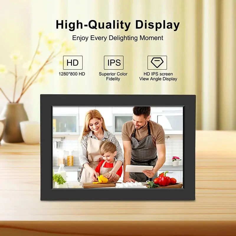 WiFi Digital Photo Frame 10.1 Inch 32GB Smart Digital Picture Frame with 1280x800 IPS HD Touch Screen Digital Frame Gift Auraveia