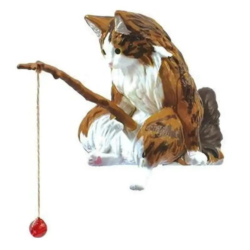 1PC Cat Fishing Aquarium Decoration Fish Tank Landscaping Statues Display Fishing Cat Hanging Decorations Auraveia