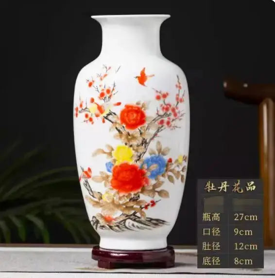 Jingdezhen Ceramic Vase Vintage Chinese Traditional Vases Home Decoration Animal Vase Fine Smooth Surface Furnishing Articles Auraveia