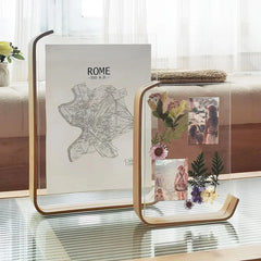 Wooden Picture Frame Swing Table DIY Transparent Herbarium Display Frame Acrylic Double Sided Personalized Photo Box Home Decor Auraveia