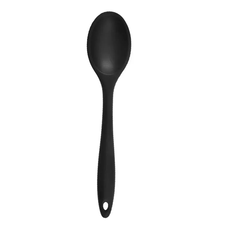 Long Handle Silicone Ladle Soup Spoon Colander Ramen Noodles Tablespoons Scoop Rice Salad Stirring Spoons Kitchen Teaspoons - Auraveia