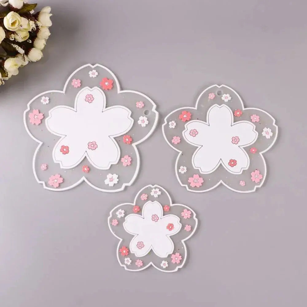 Kawaii Cherry Blossom Coffee Cup Coaster Heat Insulation Table Mat for Tea Milk Mug Home Decors Office placemats for table - Auraveia