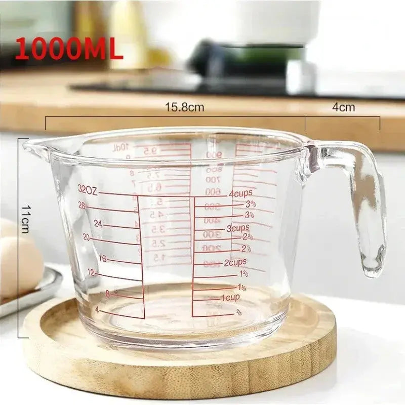 500/1000ml Measuring Glass Cup High Borosilicate Liquid Scale Measurement Microwave Oven Available Baking Kitchen Accessories Auraveia