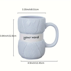 1pc 425ml Unique Knit Style Ceramic Coffee Mug Insulated Funny Gift for Family Holiday Tea Cup Gift Summer and Winter Drinkware - Auraveia