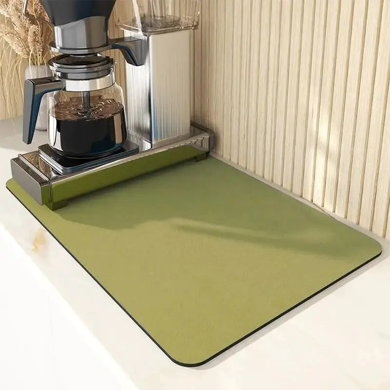 VIKAMA Simple Coffee Dish Mat Drainage Mat Kitchen Bathroom Diatomaceous Earth Washable Non-slip Bottom Dirty Resistant Doormat Auraveia