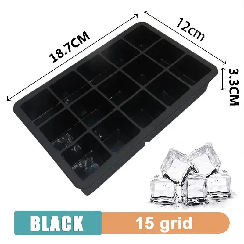 4/6/8/15 Grid Big Ice Tray Mold Giant Jumbo Large Food Grade Silicone Ice Cube Square Tray Mold DIY Ice Maker Ice Cube Tray - Auraveia