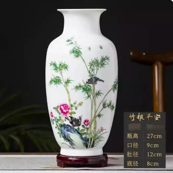 Jingdezhen Ceramic Vase Vintage Chinese Traditional Vases Home Decoration Animal Vase Fine Smooth Surface Furnishing Articles Auraveia