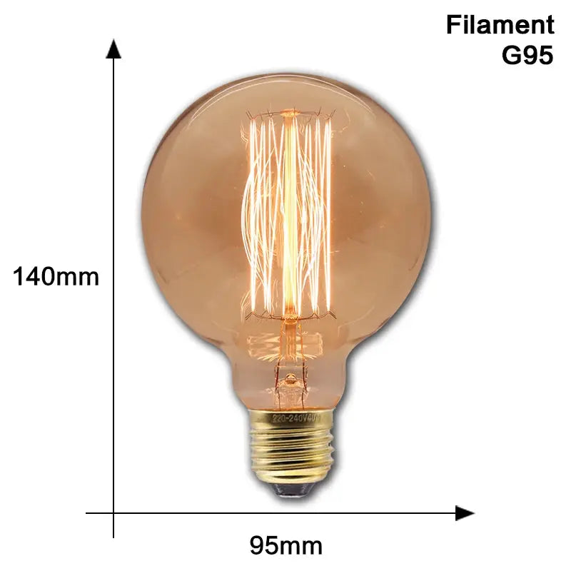 Retro Edison Bulb Lamps E27 40W 220V 110V Bedroom Industrial Loft Vintage Light Bulb For Home Decor T45 A19 ST64 G80 G95 Lamp - Auraveia