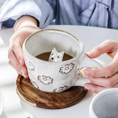 360ml Cups Ceramic Funny Cartoon Animal Tea Milk Cups Cute Handmade 3D Snail Daisy Dog Cat Coffee Mugs Creative Unique Gifts - Auraveia