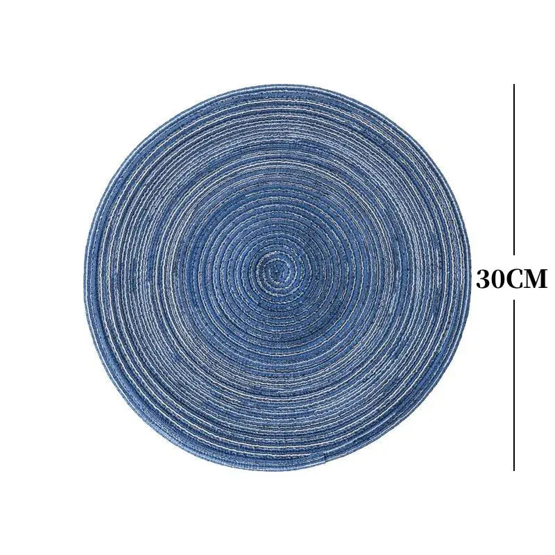 2/4Pcs Round Table Mat Woven Ramie Placemats Anti Slip Dining Table Mats Tableware Bowl Pads Drink Cup Coasters Kitchen Supplies - Auraveia