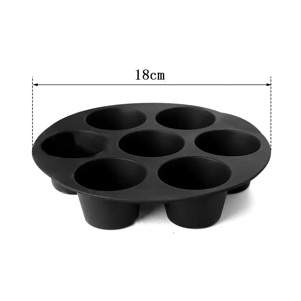 7 Even Cake Cups Air Fryer Accessories Round Muffin Cup Mold Microwave Oven Baking Mold Baking Bakeware Mat Baking Tray Cake Pan - Auraveia