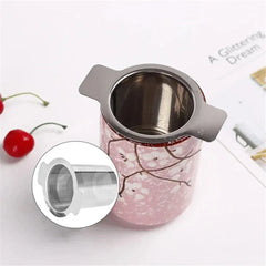 Double Handles Tea Infuser With Lid Stainless Steel Fine Mesh Coffee Filter Teapot Cup Hanging Loose Leaf Tea Leak Strainer Auraveia